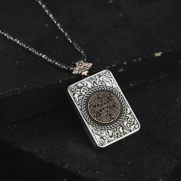 Kapaklı Süleyman Mührü Gümüş Madalyon