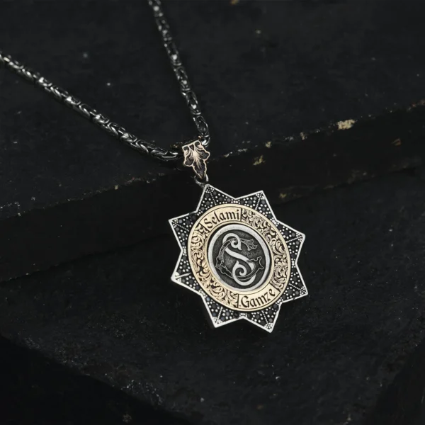 Harfli Dönerli Gümüş Madalyon