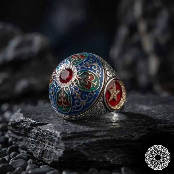 Ay Yıldız Gümüş Yüzük Modeli