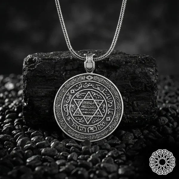 Hazreti Süleyman Mührü ve Dualı Gümüş Kolye